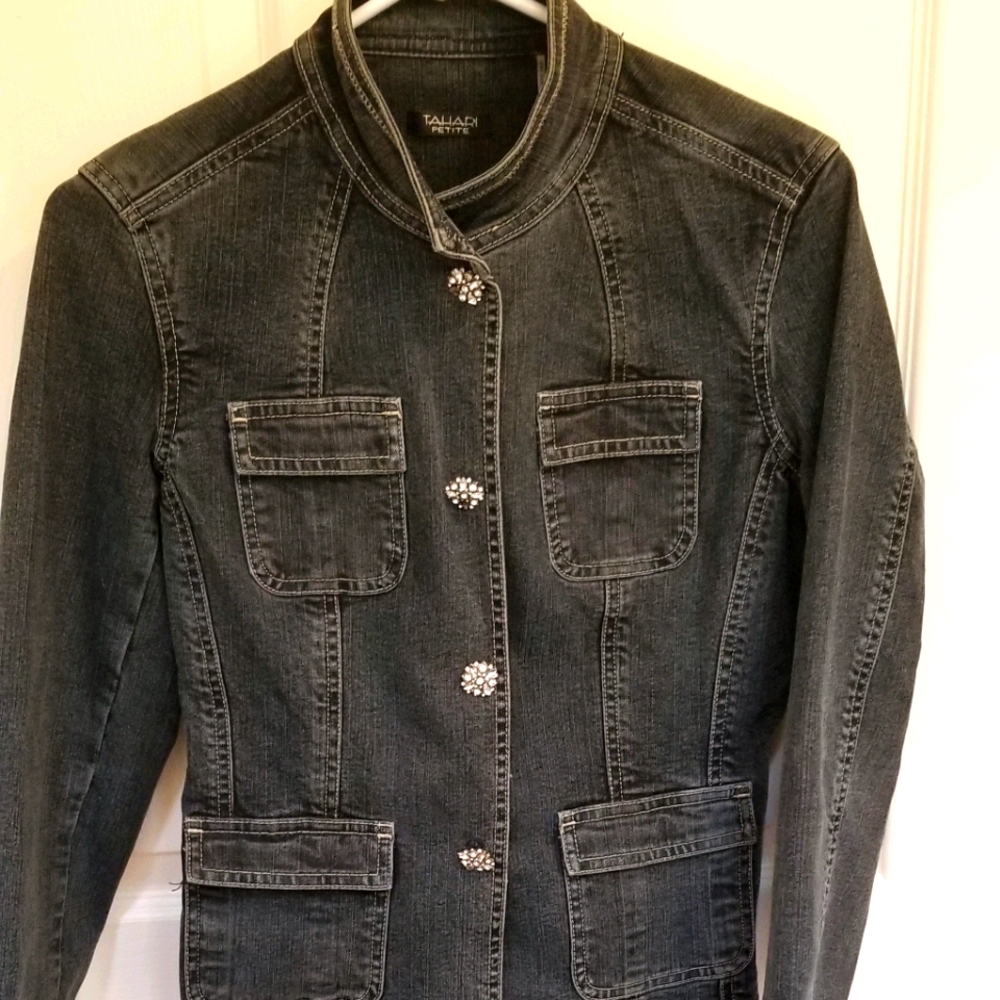 Tahari Dark Denim Blazer- Small petite